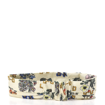 Gucci Silk Floral Stirrup Print Headband Natural 3 of 6