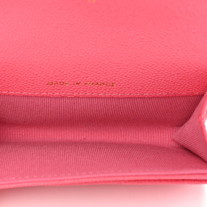 Chanel Caviar Quilted Flap Card Holder Wallet Pink 5 of 8