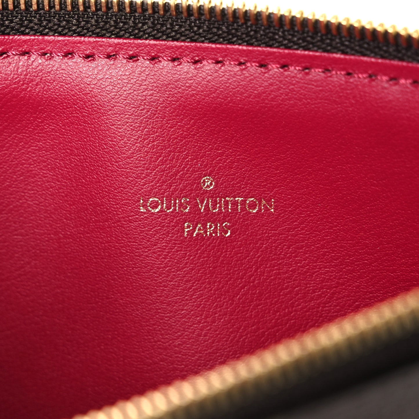 Monogram Felicie Chain Wallet Zippered Insert Fuchsia