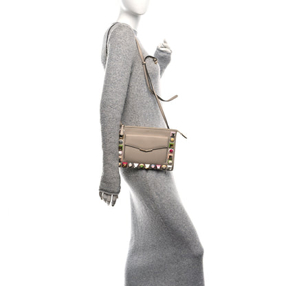 Fendi Vitello Dolce Studded Mini 2Jours Pouch Cuoio Multicolor 2 of 9