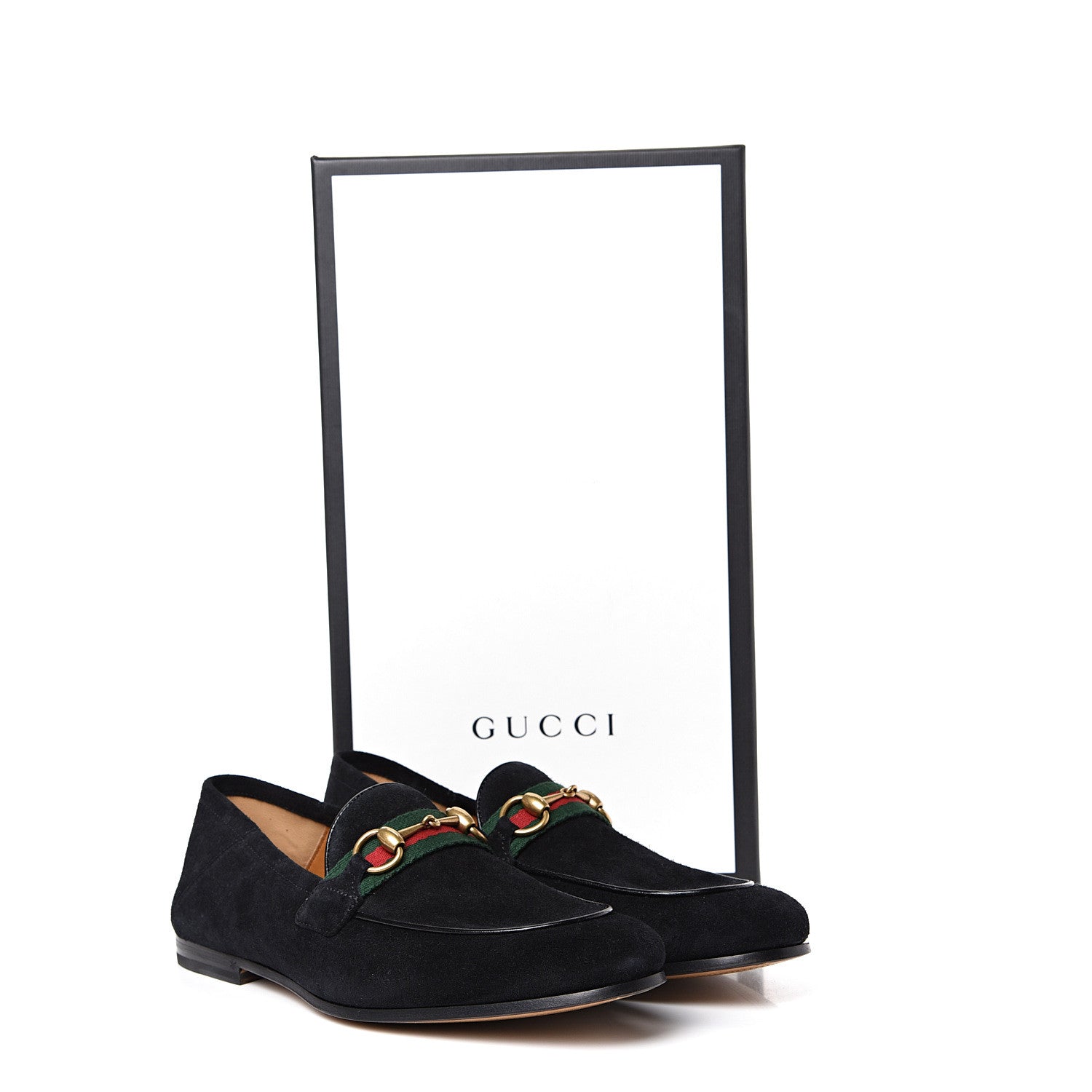 Gucci Suede Web Mens Horsebit Loafers 7 Navy 9 of 9