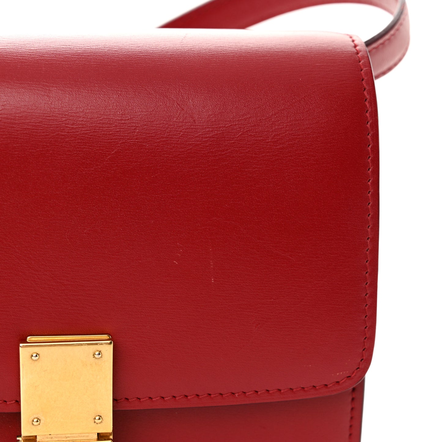 Smooth Calfskin Small Classic Box Flap Bag Red