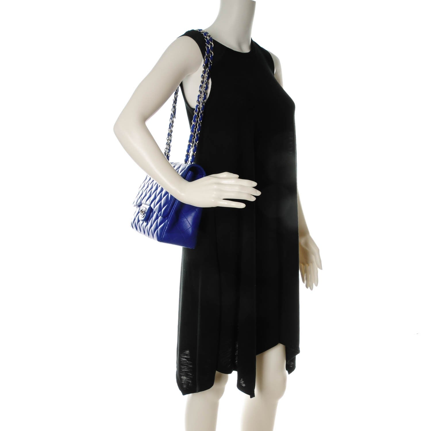 Chanel Lambskin Quilted Jumbo Single Flap Blue 2 of 10
