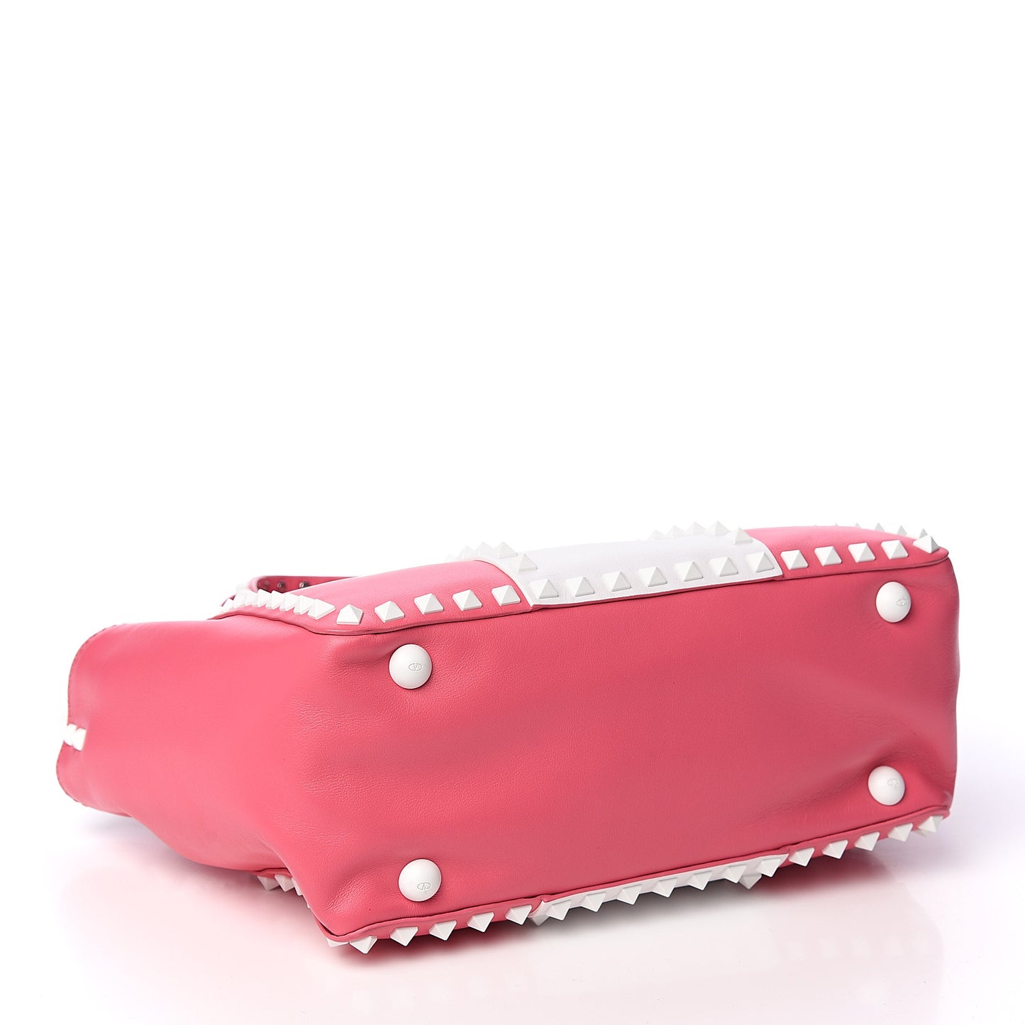 Vitello Colorblock Small Free Rockstud Tote Shadow Pink Optic White
