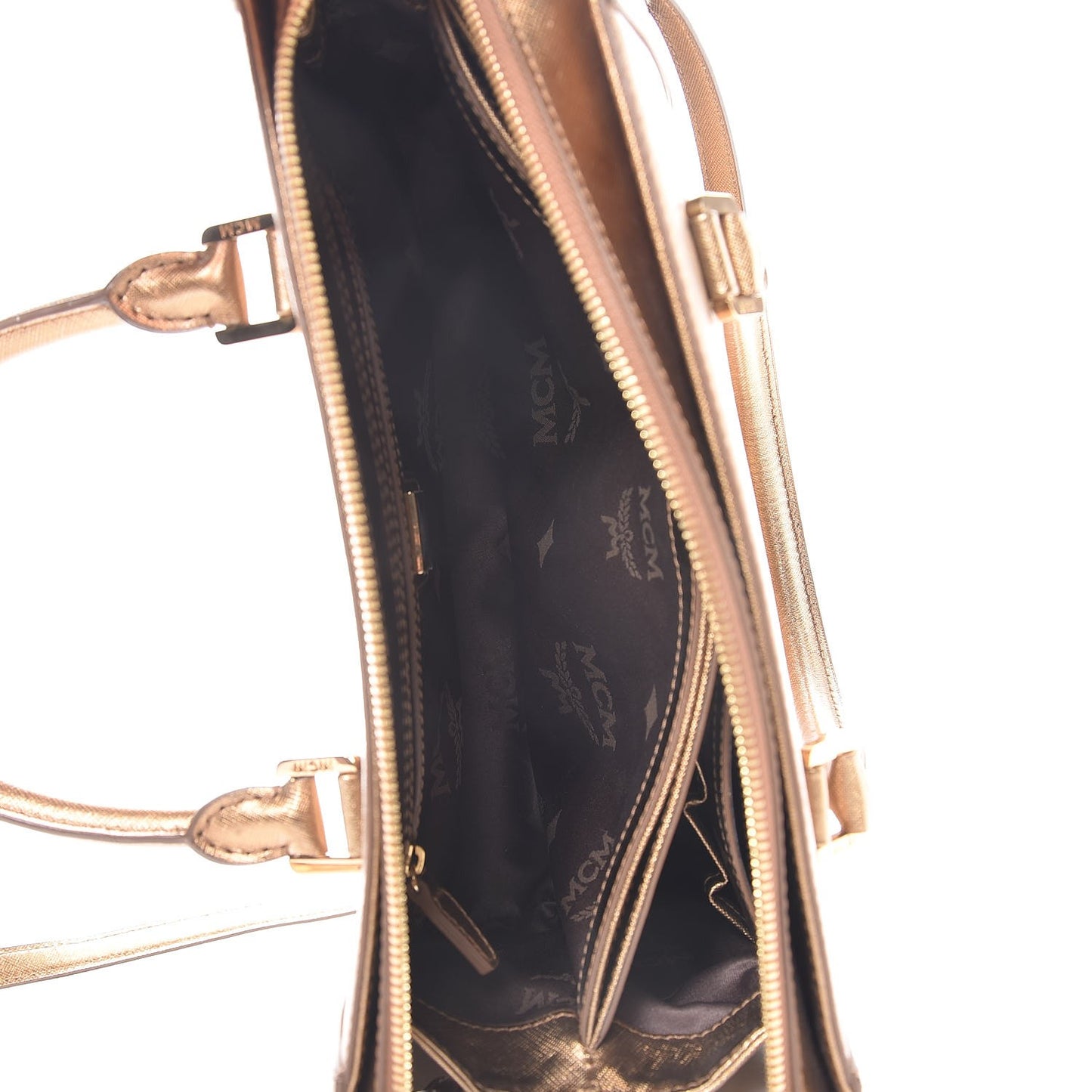 Metallic Saffiano Nuovo Tote Gold