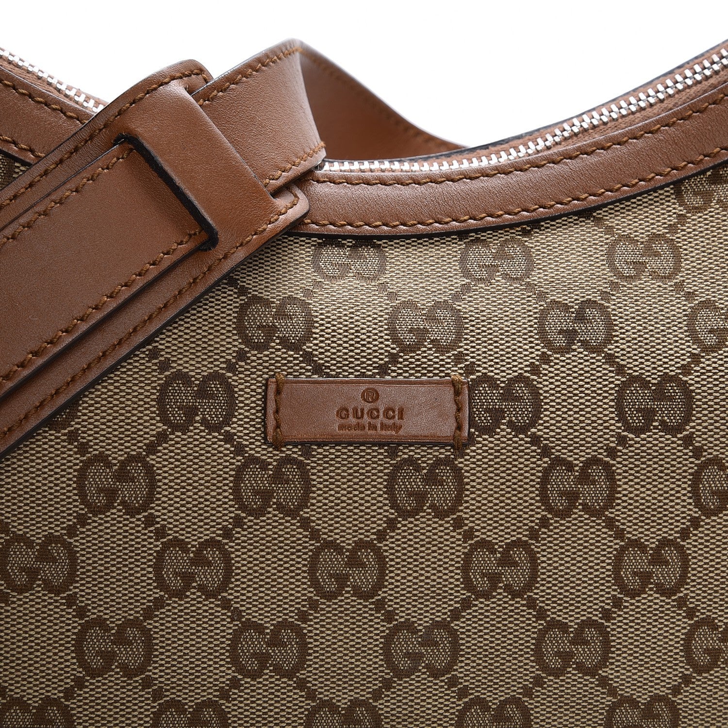 Gucci Monogram Medium Half Moon Hobo Brown 7 of 12