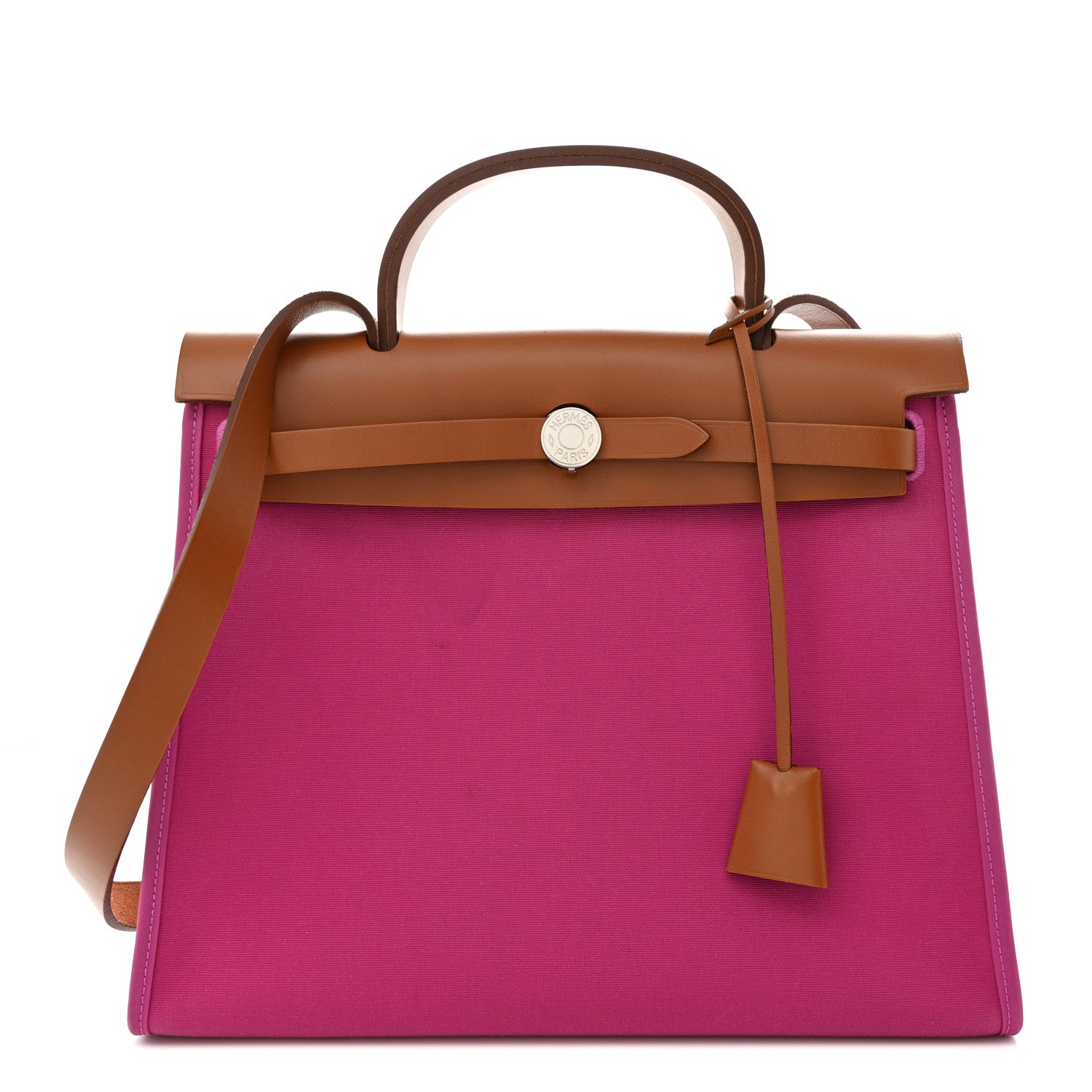 Hermes Vache Hunter Toile Herbag Zip 31 PM Magnolia Fauve 1 of 16
