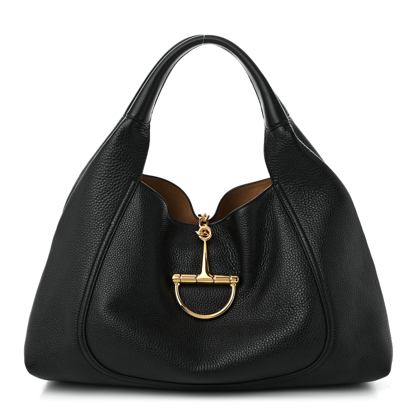 Grained Calfskin Softbit Maxi Shoulder Bag Black