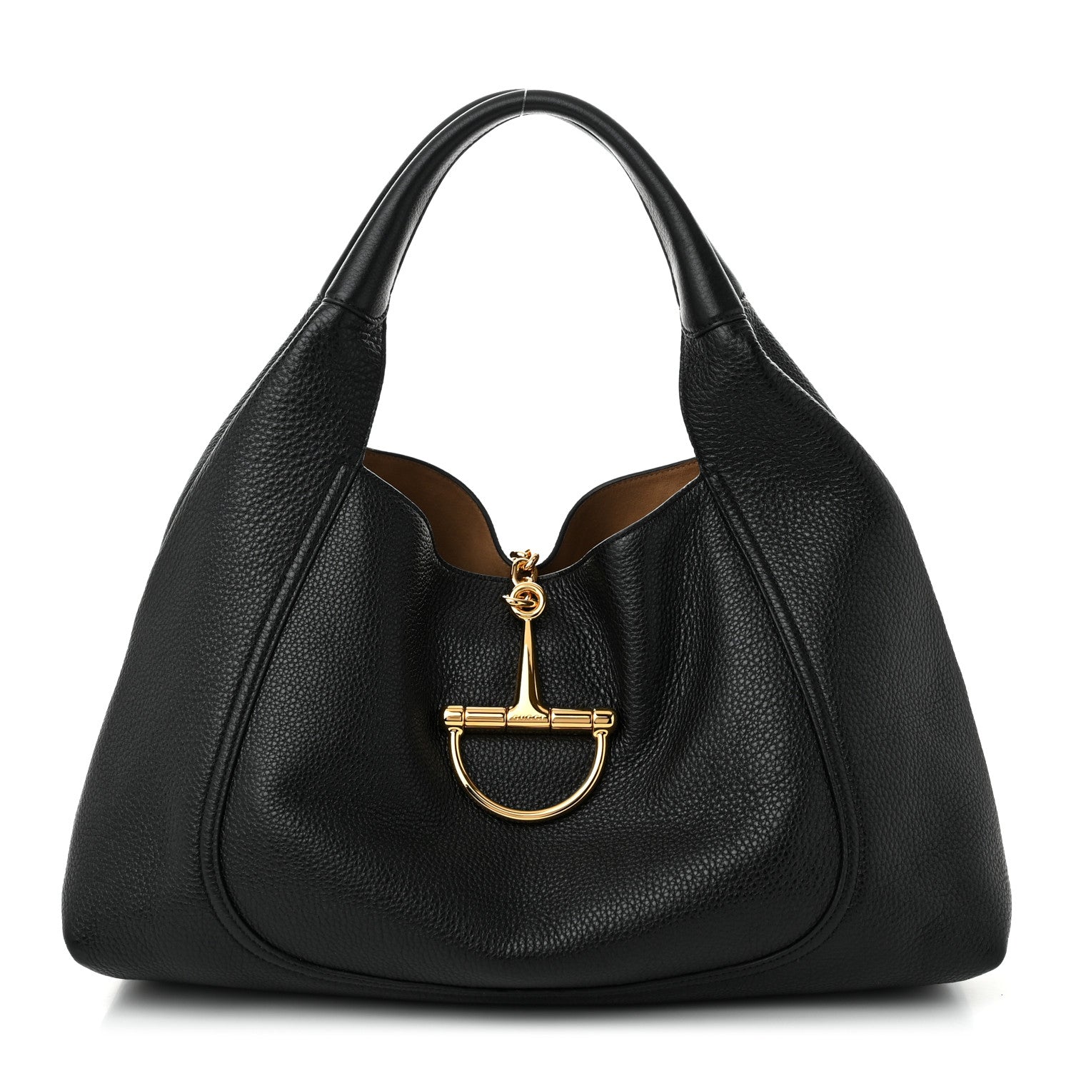 Gucci Grained Calfskin Softbit Maxi Shoulder Bag Black 1 of 10