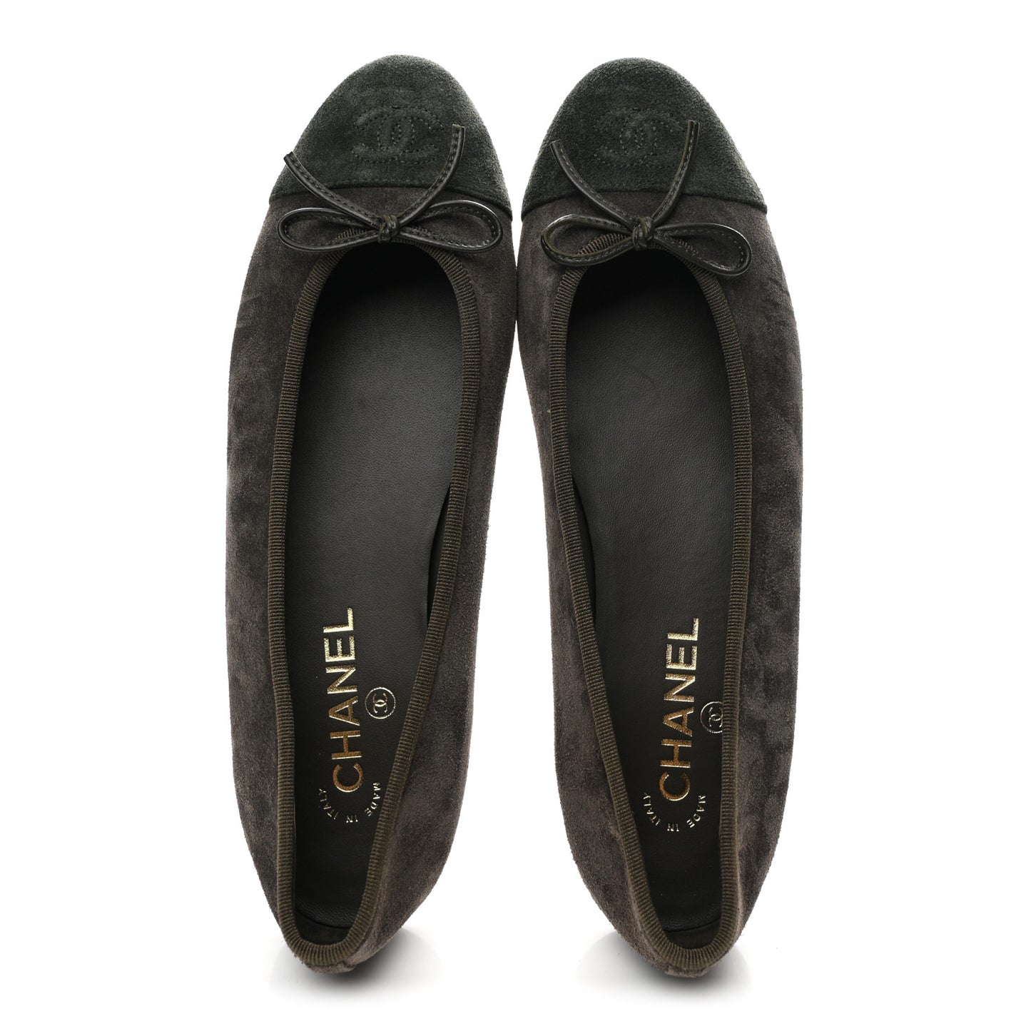 Suede Cap Toe CC Ballerina Flats 41 Grey Green
