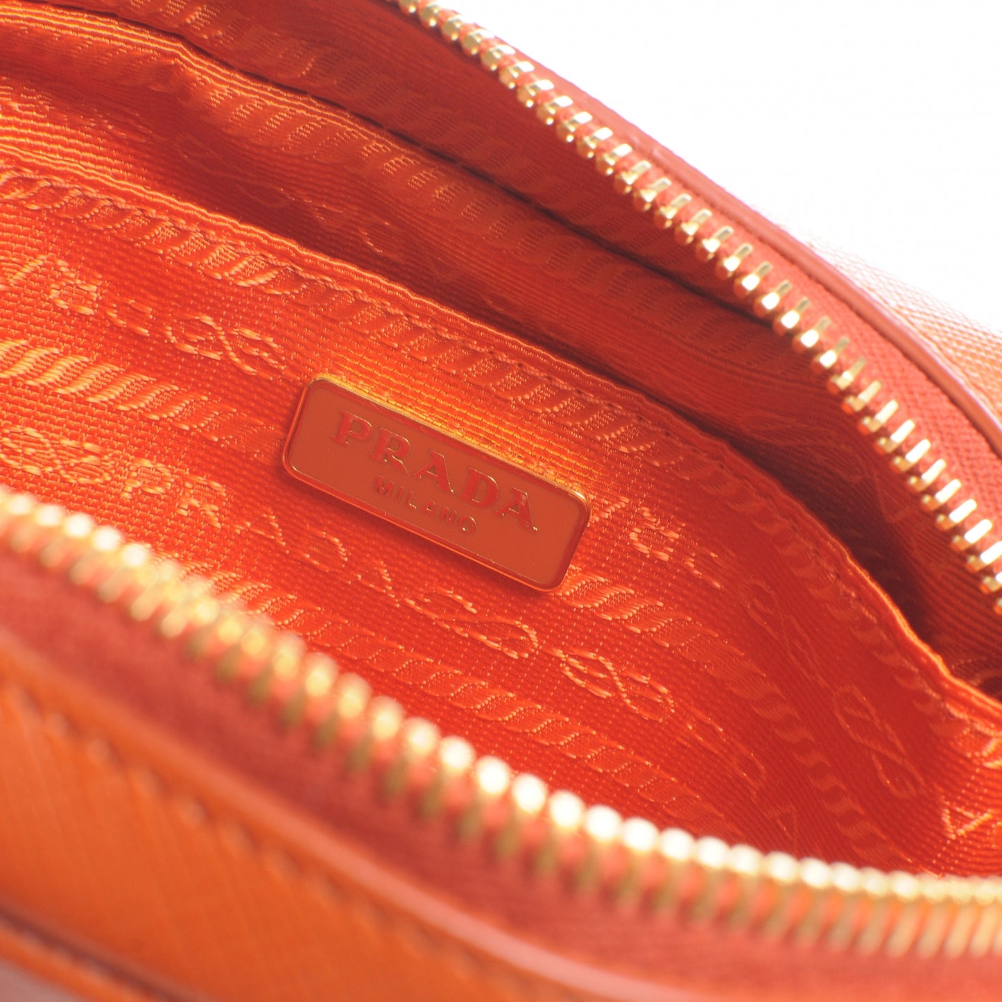 Saffiano Mini Zip Crossbody Bag Papaya