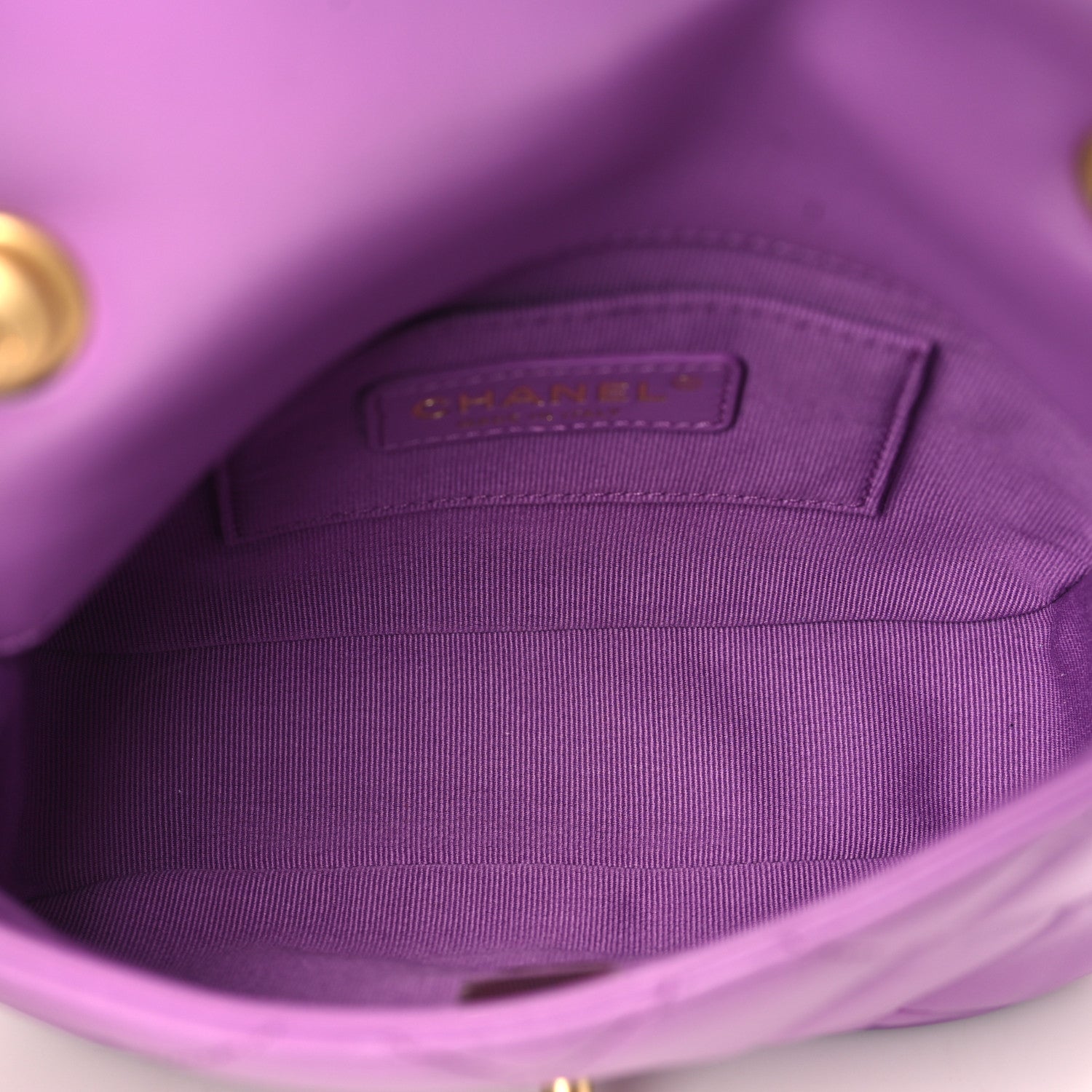 Chanel Lambskin Quilted Mini Lacquered Chain Flap Purple 5 of 9