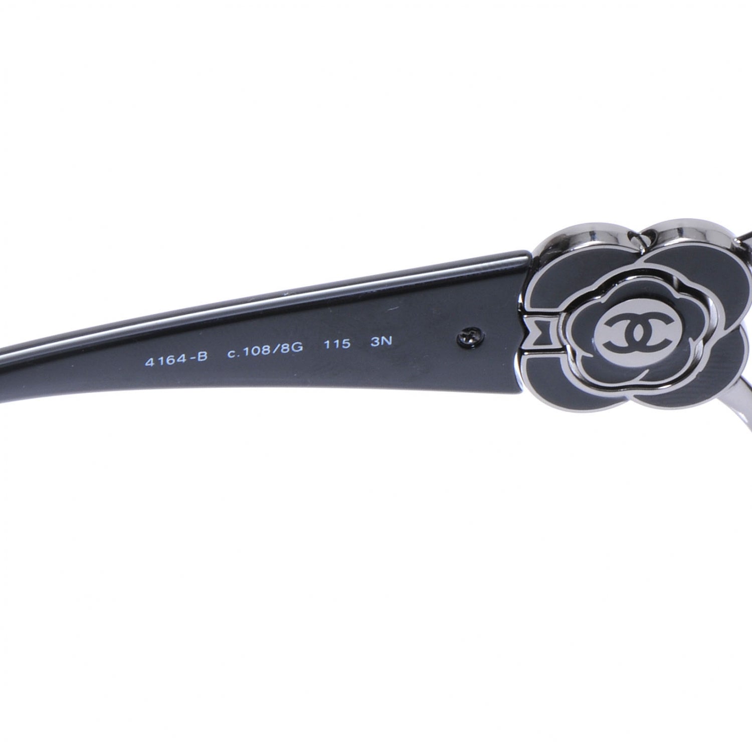 Chanel Swarovski Crystal Camellia CC Sunglasses 4164-B Black 3 of 4