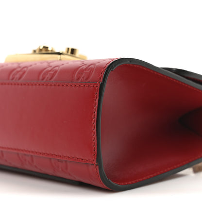 Gucci Guccissima Small Padlock Shoulder Bag Hibiscus Red 10 of 10