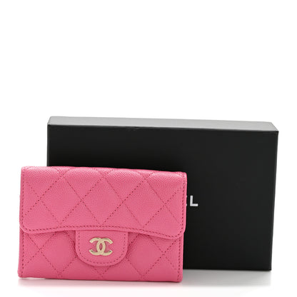 Chanel Caviar Quilted Flap Card Holder Wallet Pink 8 of 8
