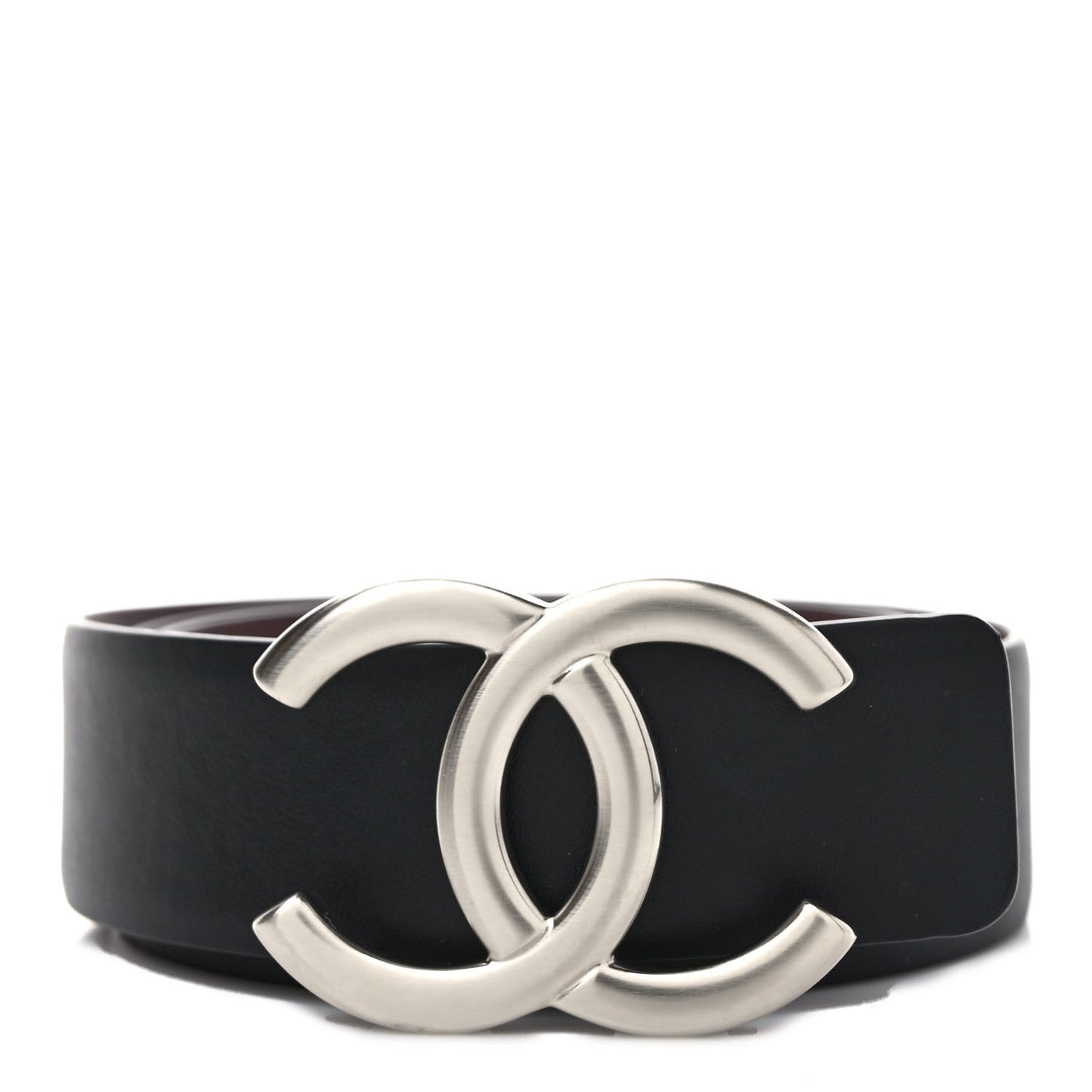 Calfskin CC Reversible Belt 75 30 Black Burgundy