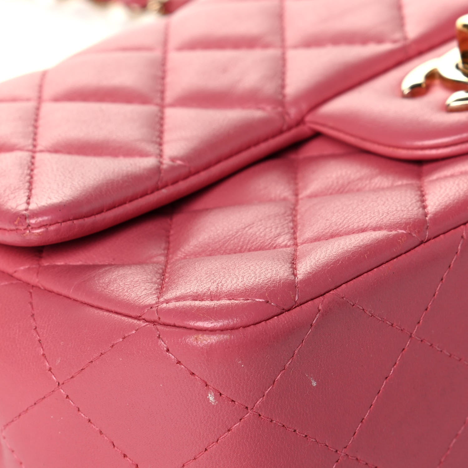 Chanel Lambskin Quilted Valentine Charms Mini Rectangular Flap Pink 5 of 9