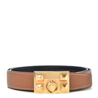 Hermes Swift Togo 32mm Collier De Chien CDC Belt 90 Black Gold 1 of 5
