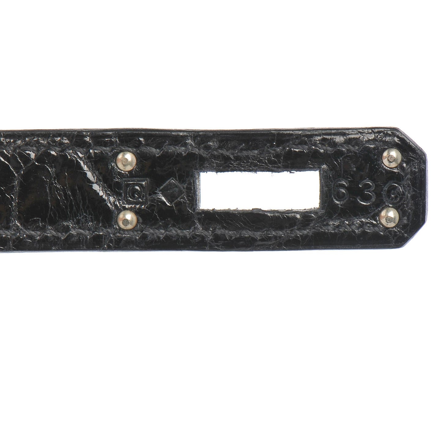 Shiny Niloticus Crocodile Kelly Cut Pochette Black
