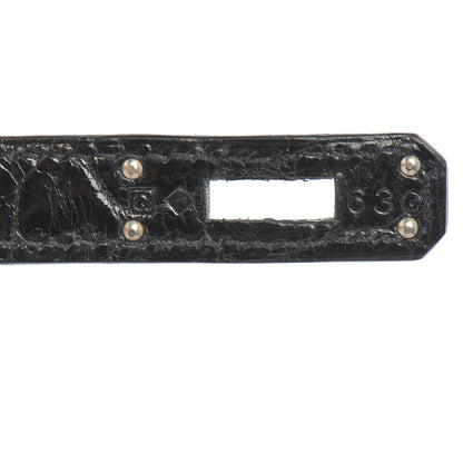 Hermes Shiny Niloticus Crocodile Kelly Cut Pochette Black 14 of 21