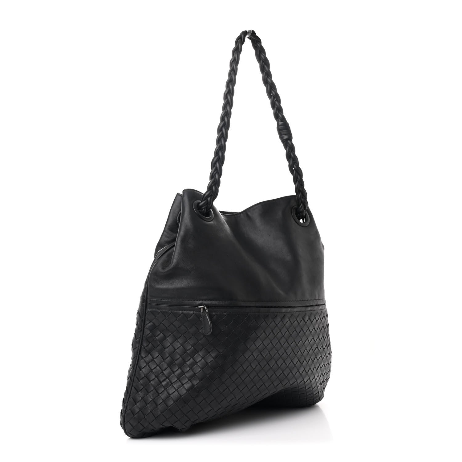 Bottega Veneta Cervo Deerskin Intrecciato Julie Tote Black 3 of 9