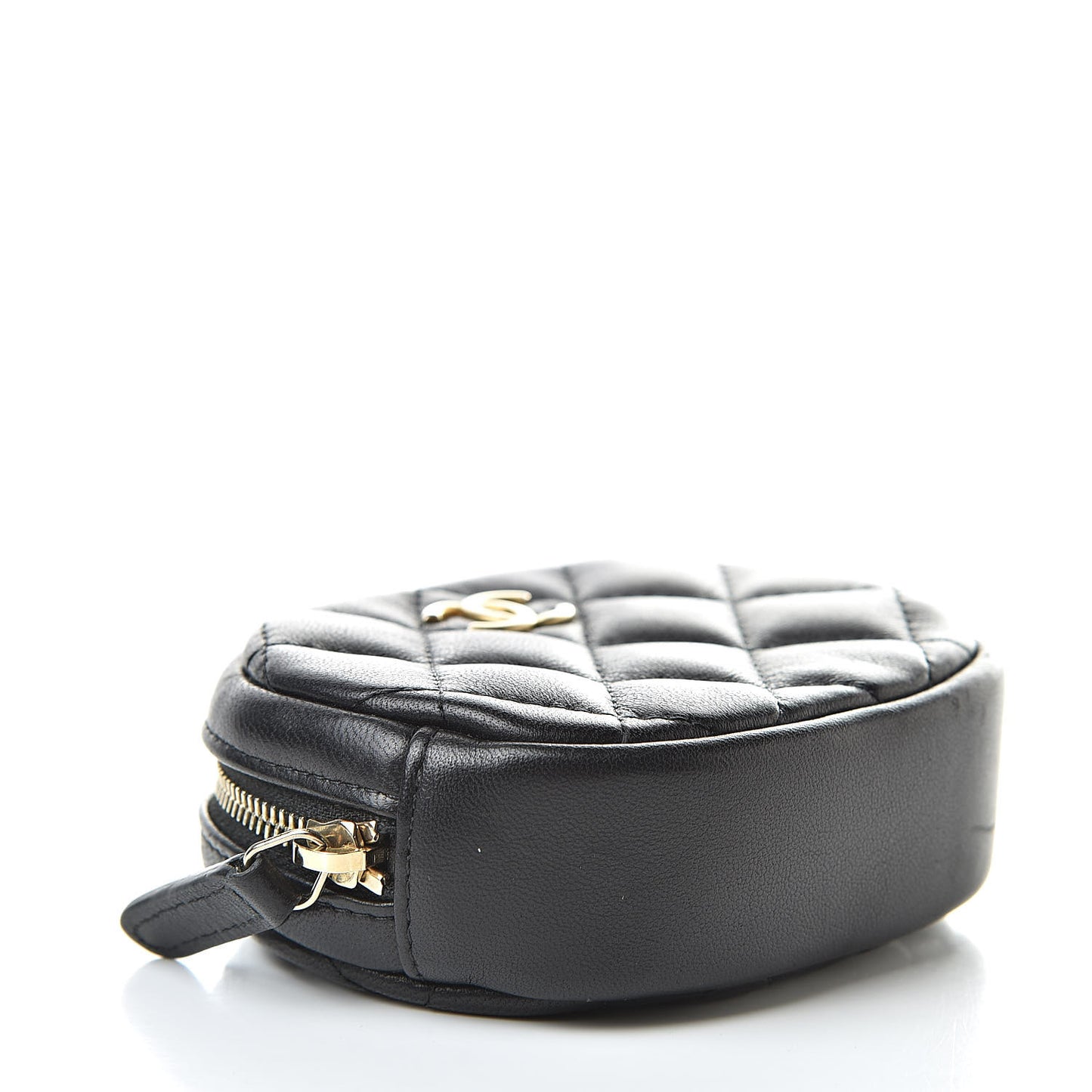 Lambskin Quilted Zip Around Classic Coin Purse Black