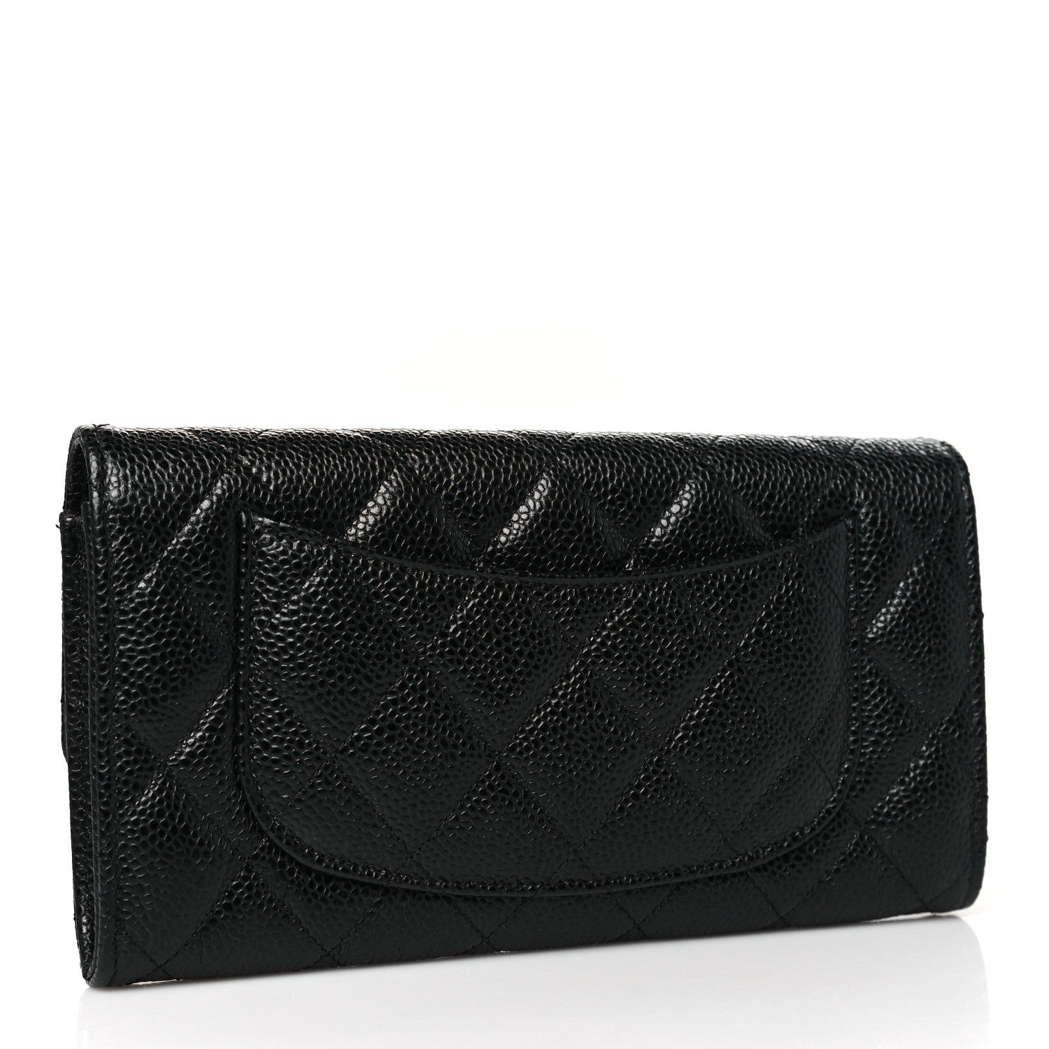 Chanel Caviar Quilted Large Gusset Flap Wallet Black 3 of 10