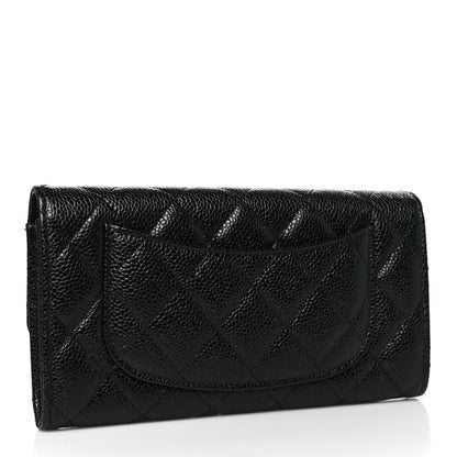 Chanel Caviar Quilted Large Gusset Flap Wallet Black 3 of 10