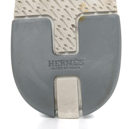 Hermes Metallic Knit Calfskin Suede Goatskin Bi-Color Womens Addict Sneakers 38 Multicolor Gris Argent 6 of 16