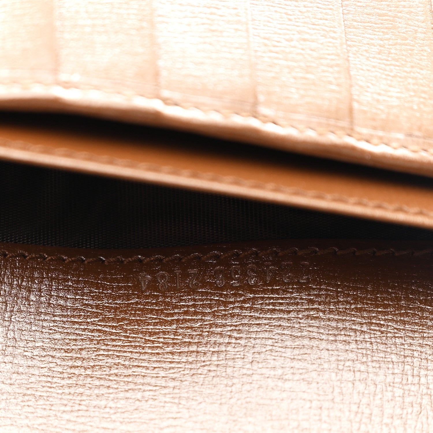Gucci Supreme Monogram Textured Calfskin Retro Interlocking G Medium Wallet On Strap Beige Ebony Brown Sugar 7 of 11