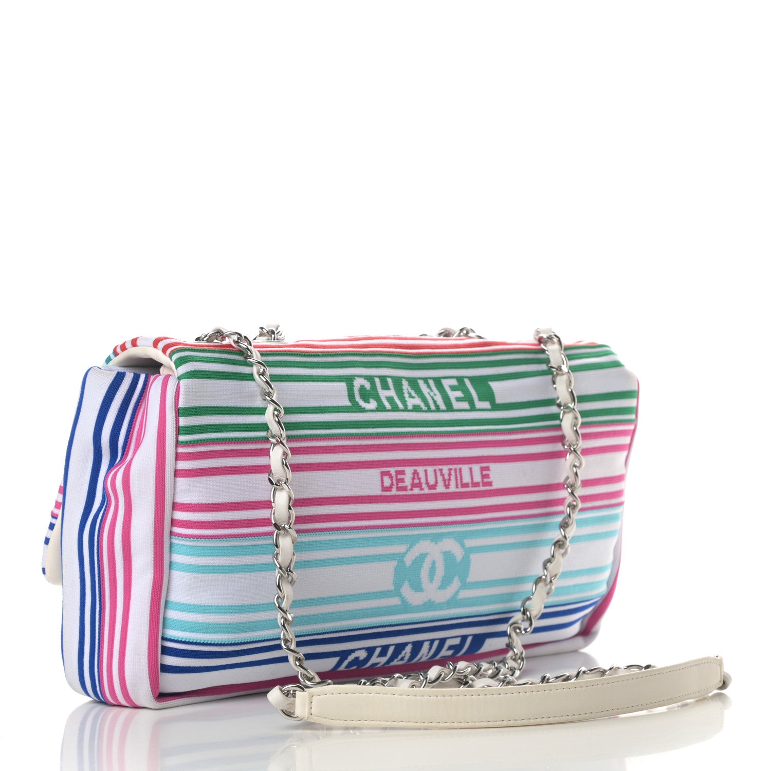 Chanel Mixed Fibers Lambskin Venise Biarritz Flap Bag Multicolor White 3 of 13