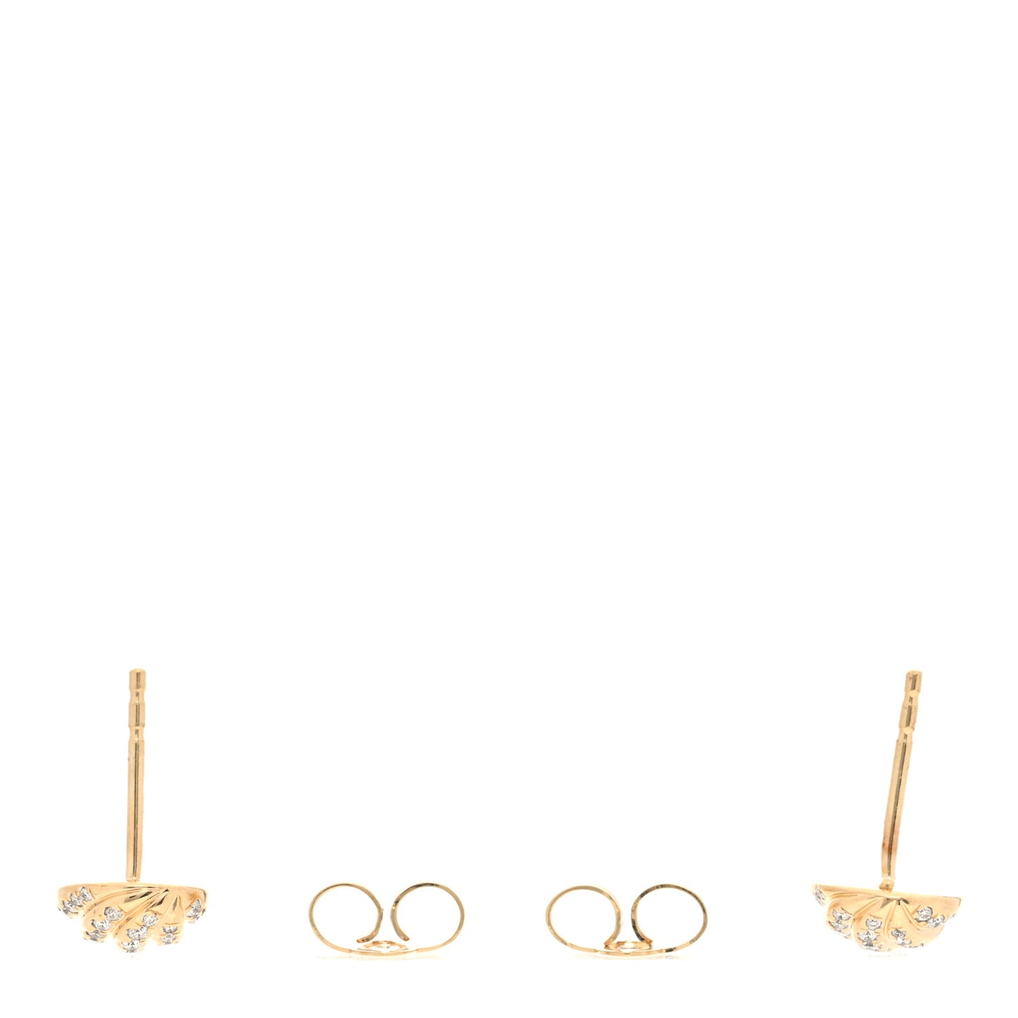 18K Yellow Gold Diamond 8mm Cable Collectibles Stud Earrings