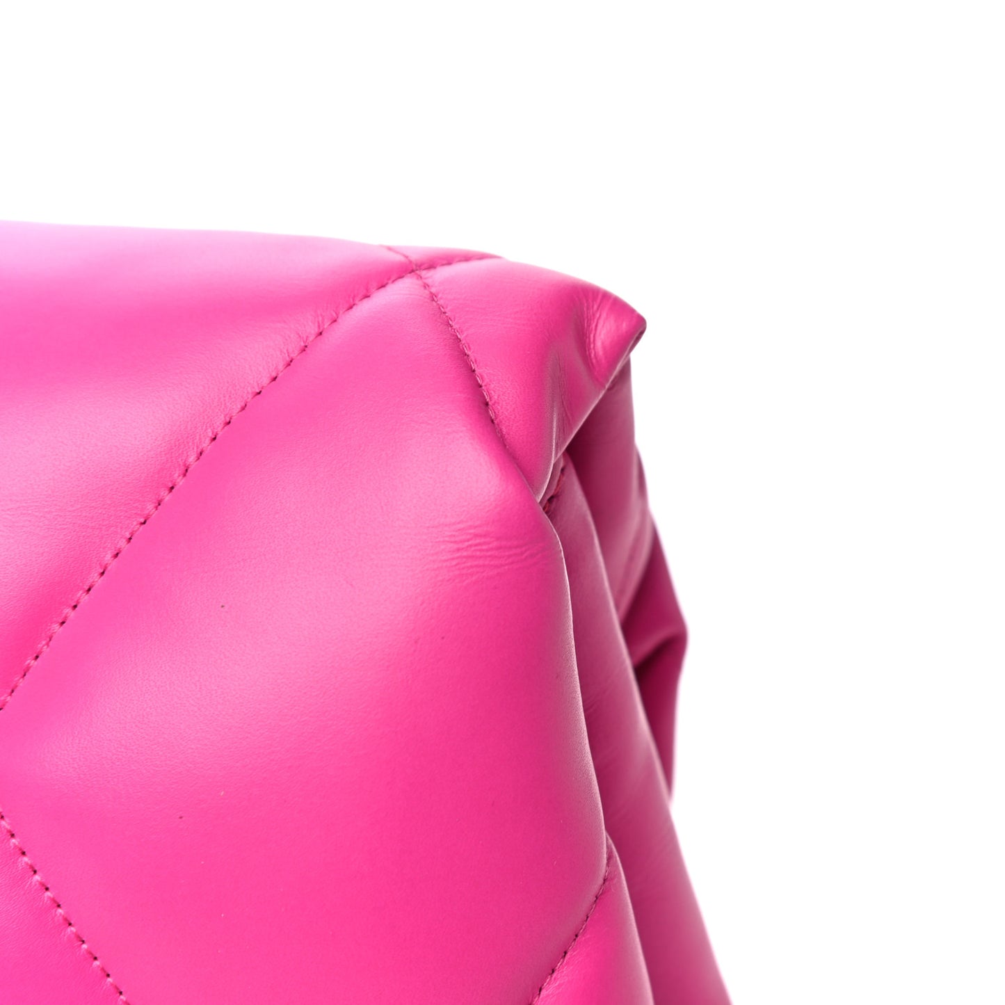 Nappa Calfskin Quilted Touch B Puffy Clutch Fuchsia