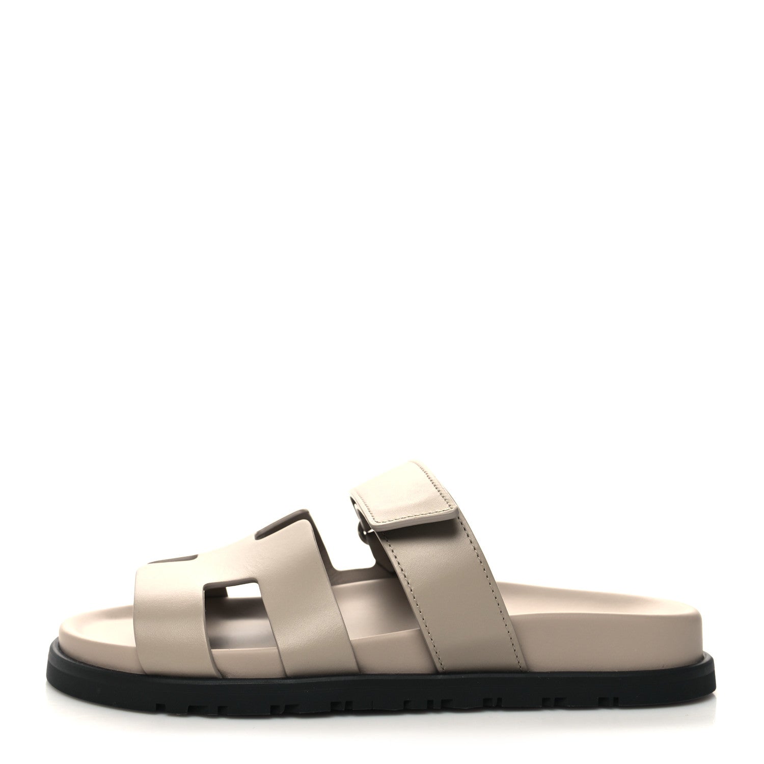 Hermes Calfskin Womens Chypre Sandals 37 Beige Mastic 1 of 9