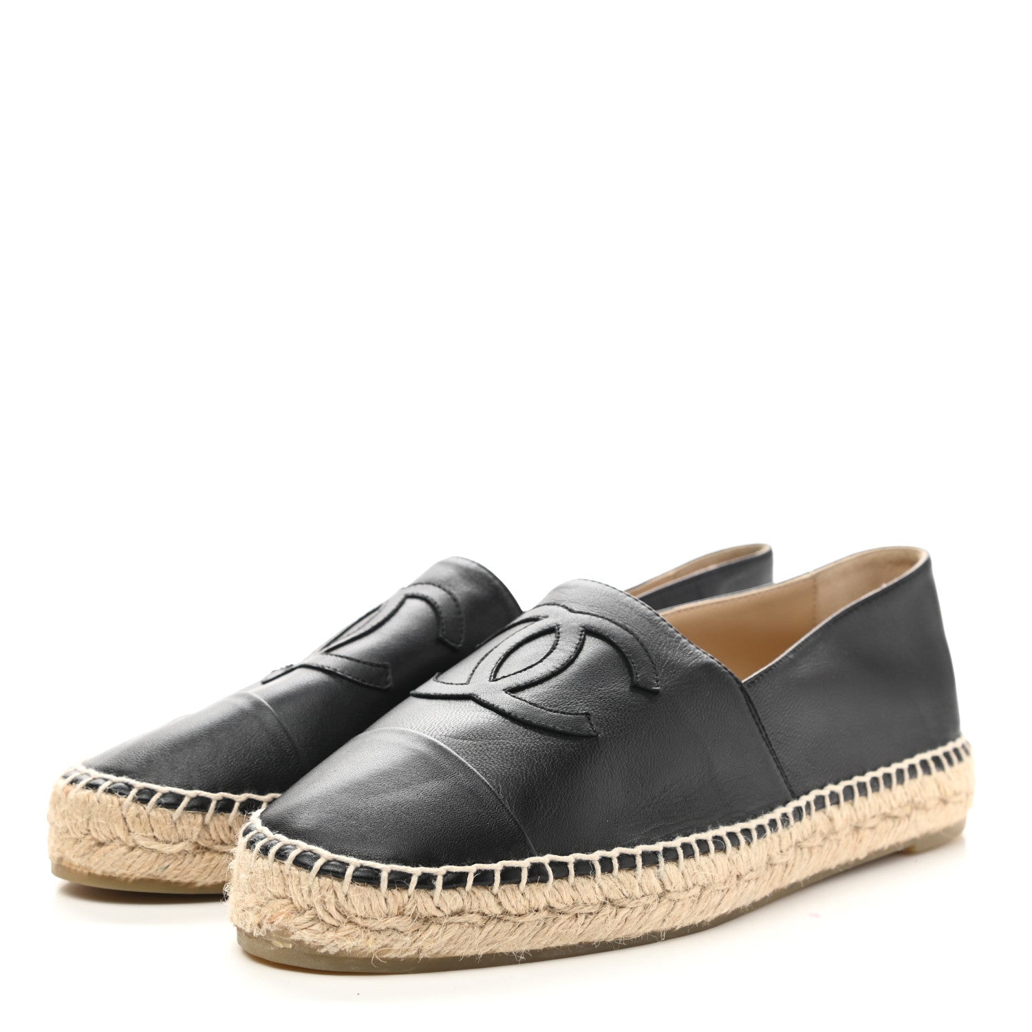Chanel Lambskin CC Espadrilles 40 Black 3 of 11