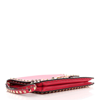 Valentino Garavani Vitello Rockstud Flip Lock Wristlet Clutch Deep Fuxia 4 of 6