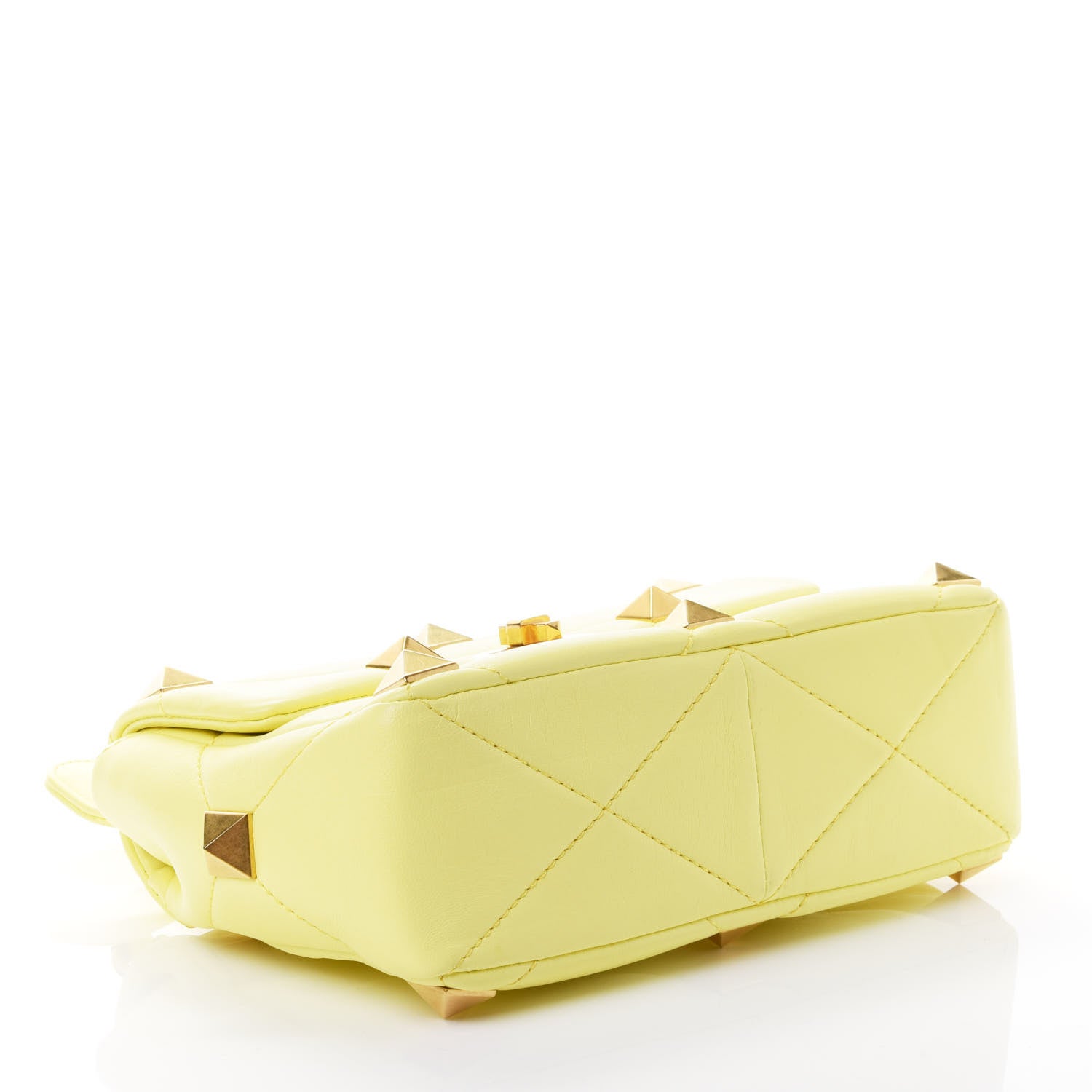 Valentino Garavani Nappa Medium Roman Stud Shoulder Bag Lime Sorbet 3 of 4