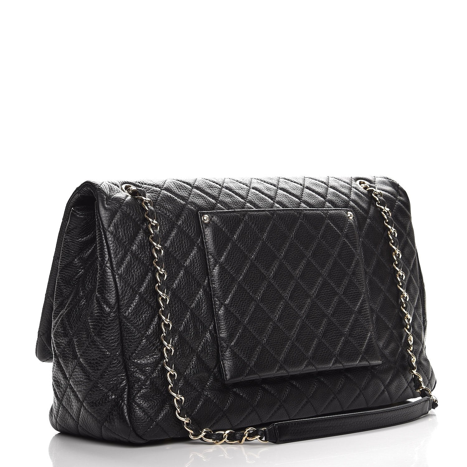 Chanel Calfskin Quilted XXL Travel Flap Bag Black 3 of 7
