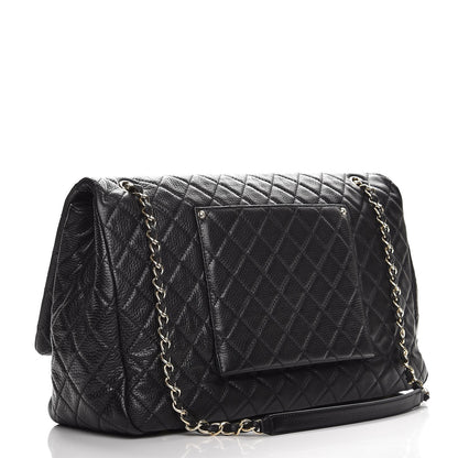 Chanel Calfskin Quilted XXL Travel Flap Bag Black 3 of 7
