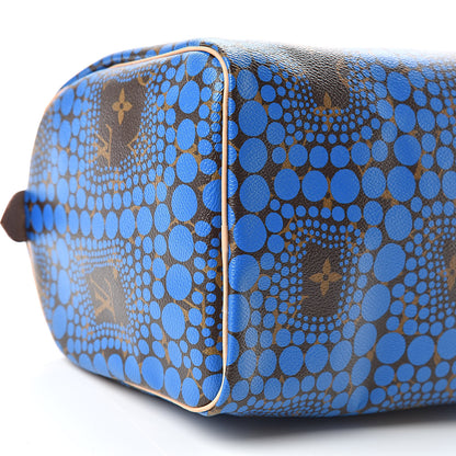 Louis Vuitton Monogram Kusama Town Speedy 30 Blue 9 of 14