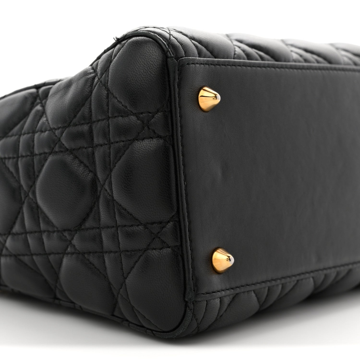 Christian Dior Lambskin Cannage Medium Lady Dior Black 9 of 12