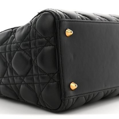 Christian Dior Lambskin Cannage Medium Lady Dior Black 9 of 12