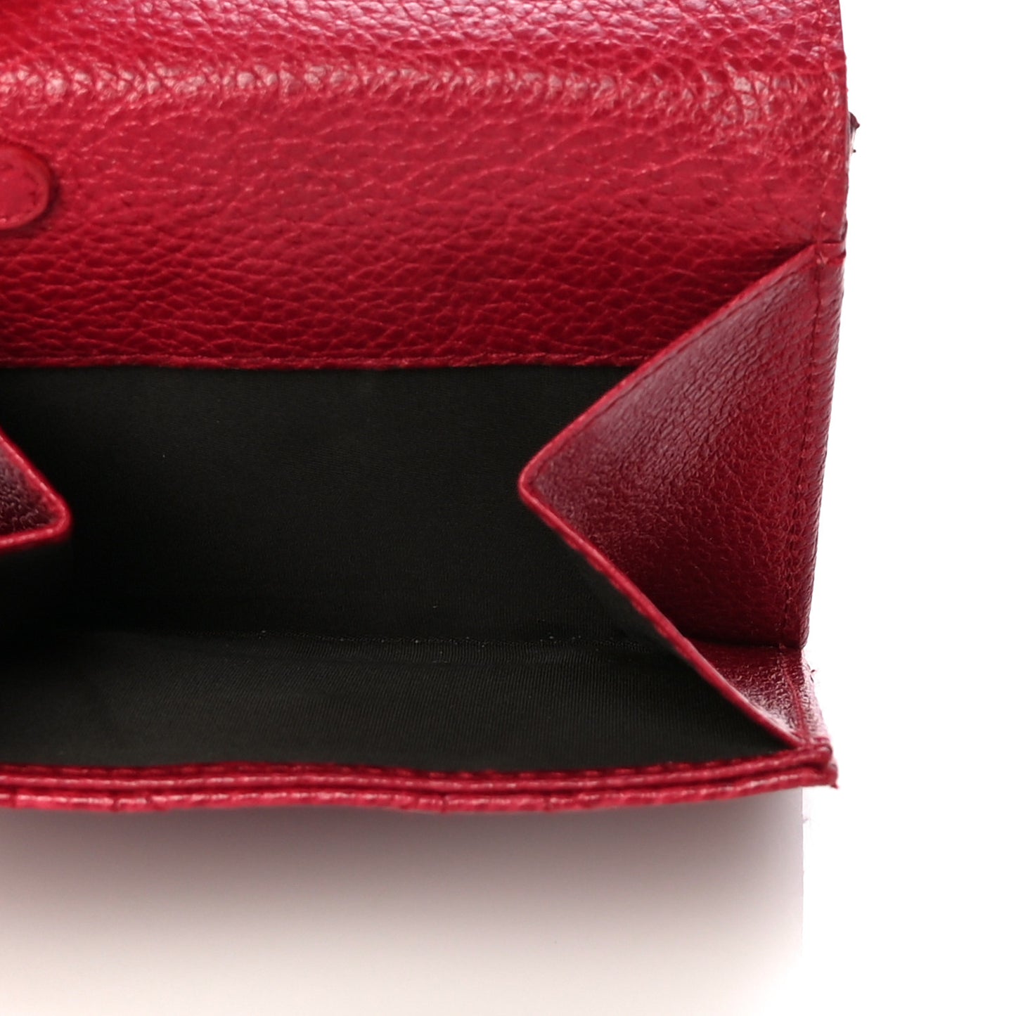 Grained Calfskin Cannage Lady Dior French Wallet Red