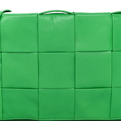 Bottega Veneta Paper Calfskin Maxi Intreccio Cassette Crossbody Bag Grass 7 of 9
