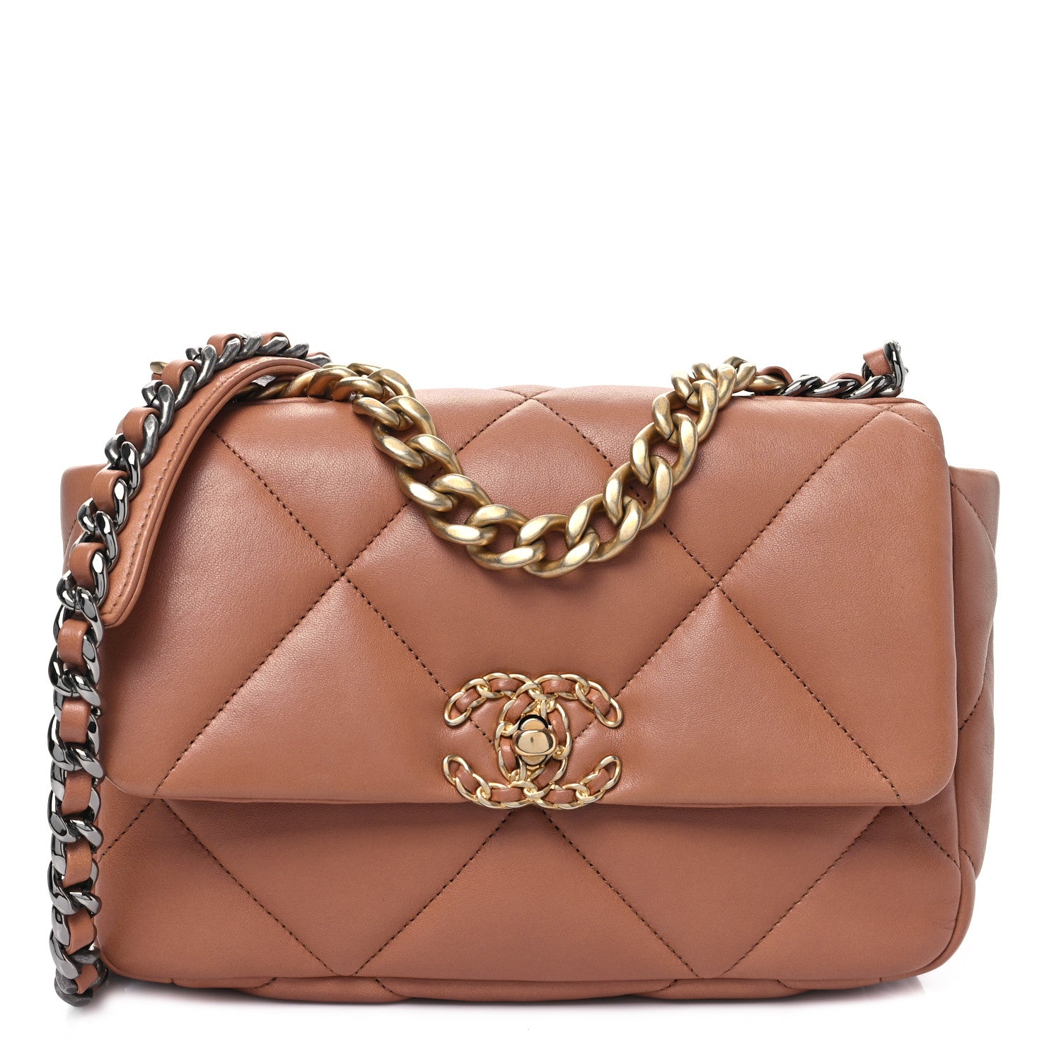 Chanel Lambskin Quilted Medium Chanel 19 Flap Brown 1 of 9