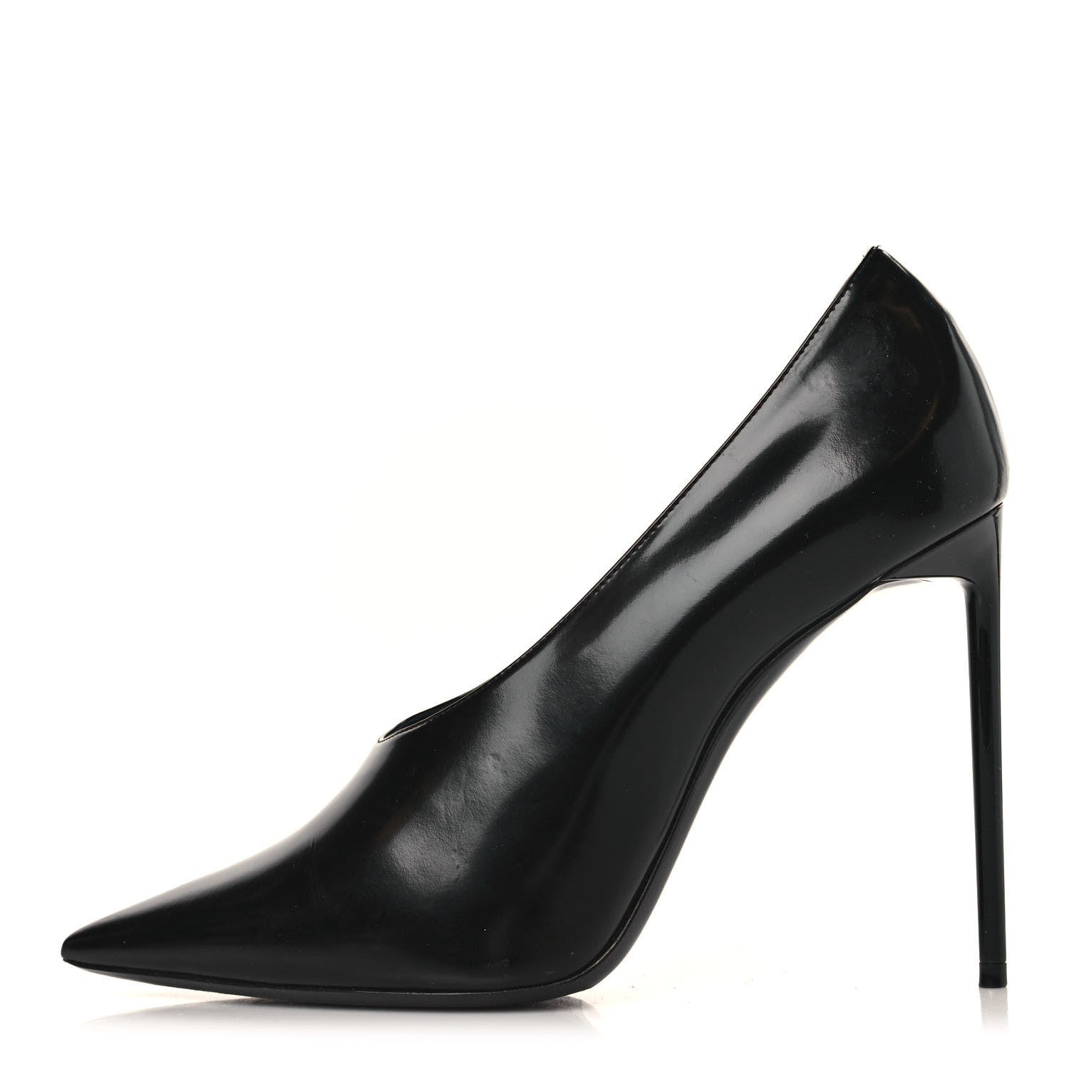 Saint Laurent Patent Calfskin Teddy High Vamp 105 Pumps 38 Black 1 of 9