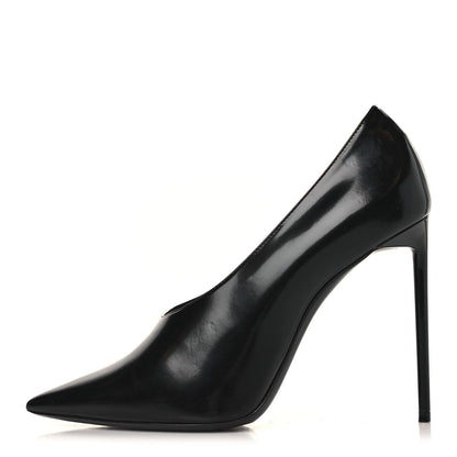 Saint Laurent Patent Calfskin Teddy High Vamp 105 Pumps 38 Black 1 of 9