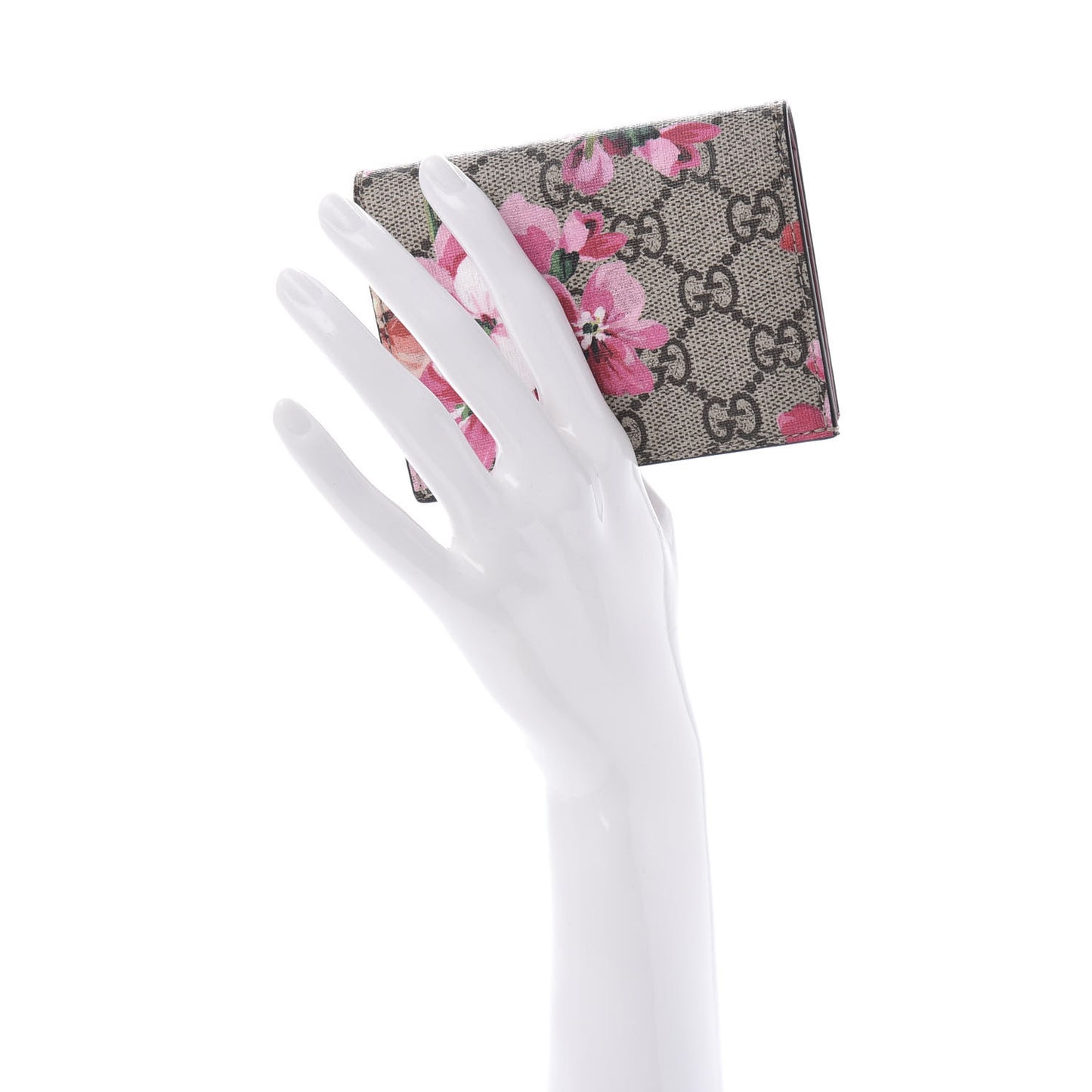 GG Supreme Monogram Blooms Card Case Beige Multicolor Dry Rose