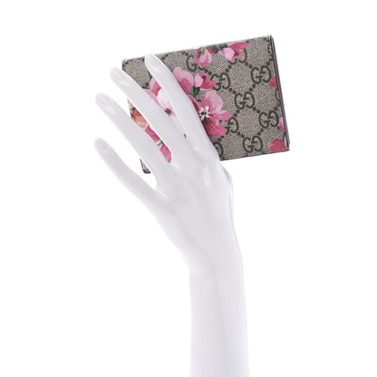 Gucci GG Supreme Monogram Blooms Card Case Beige Multicolor Dry Rose 2 of 10