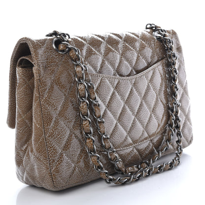 Chanel Crinkled Patent Quilted Medium Double Flap Brown 3 of 9
